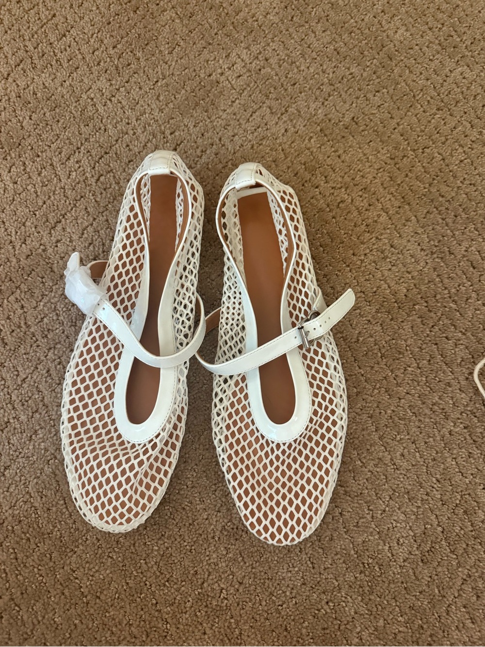 Source Unknown White Mesh Mary Jane Flats